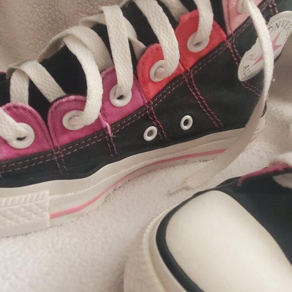 Converse Chuck Taylor High Top Women 8 Black, purple and pink - Picture 9 of 12